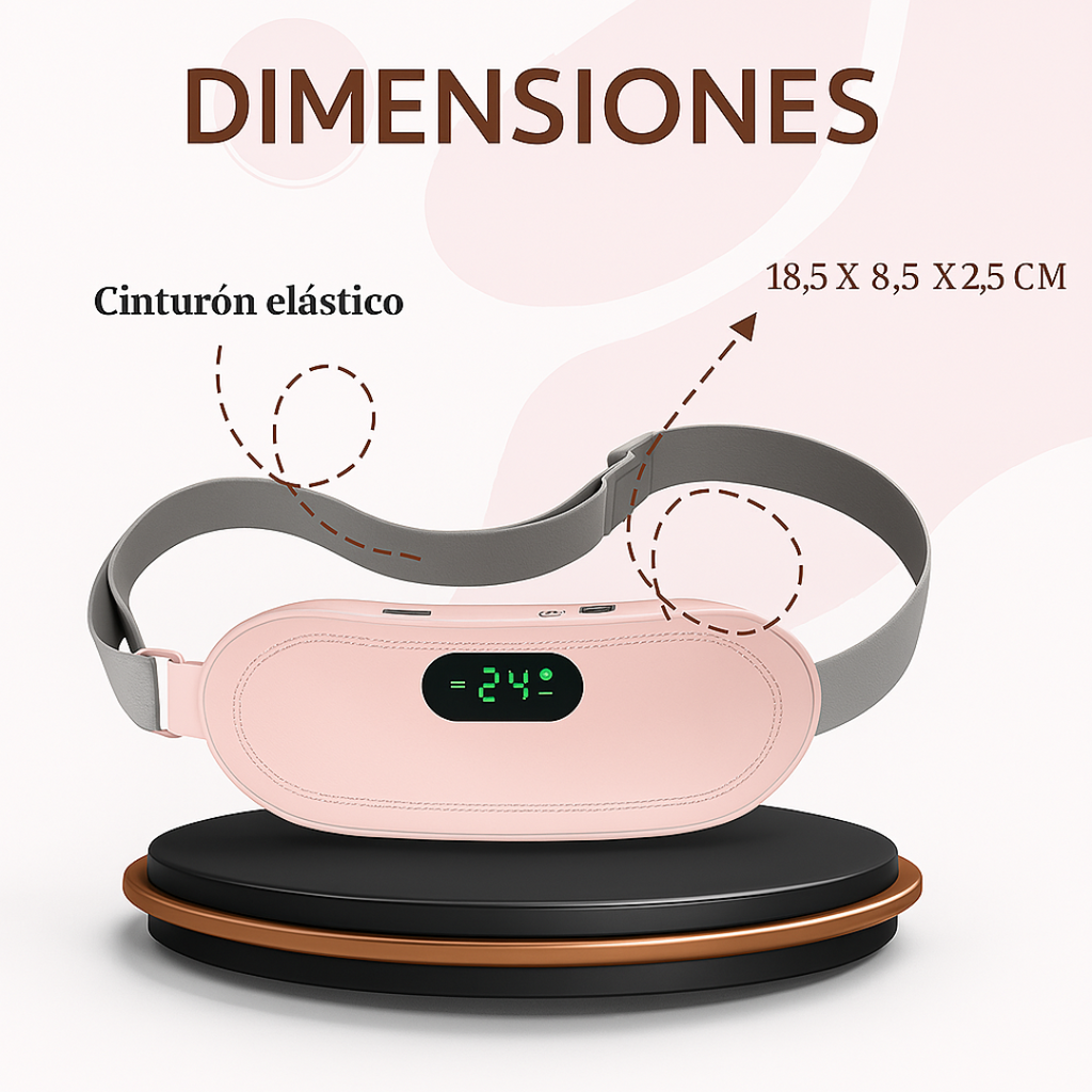 Cinturón de calor y masaje para dolor menstrual