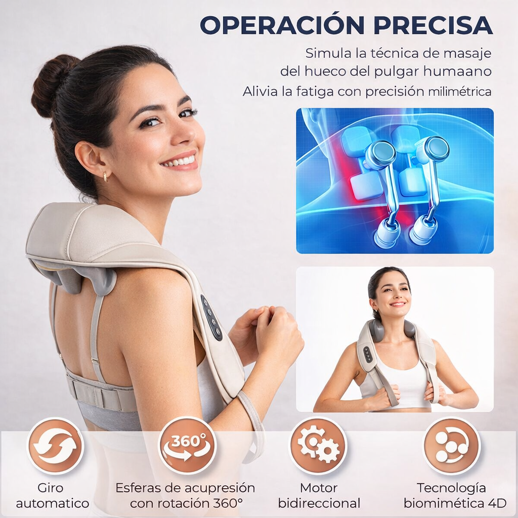 Masajeador Inalámbrico Cuello & Hombros 6D MultiRelief