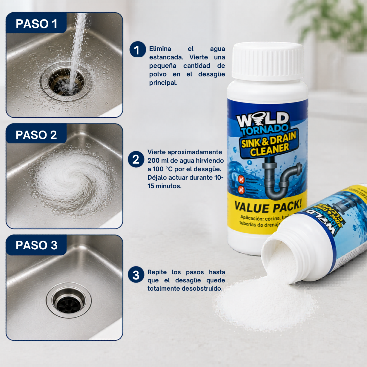 Wild Tornado™ Destapador de Cañerías (2x1)